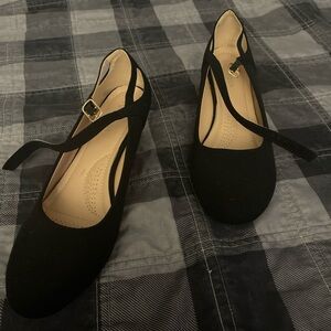 Women’s Black Strap Ballet heels